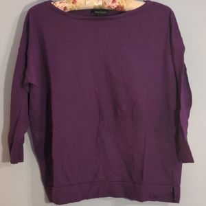 WHBM XL boxy purple thin wool sweater